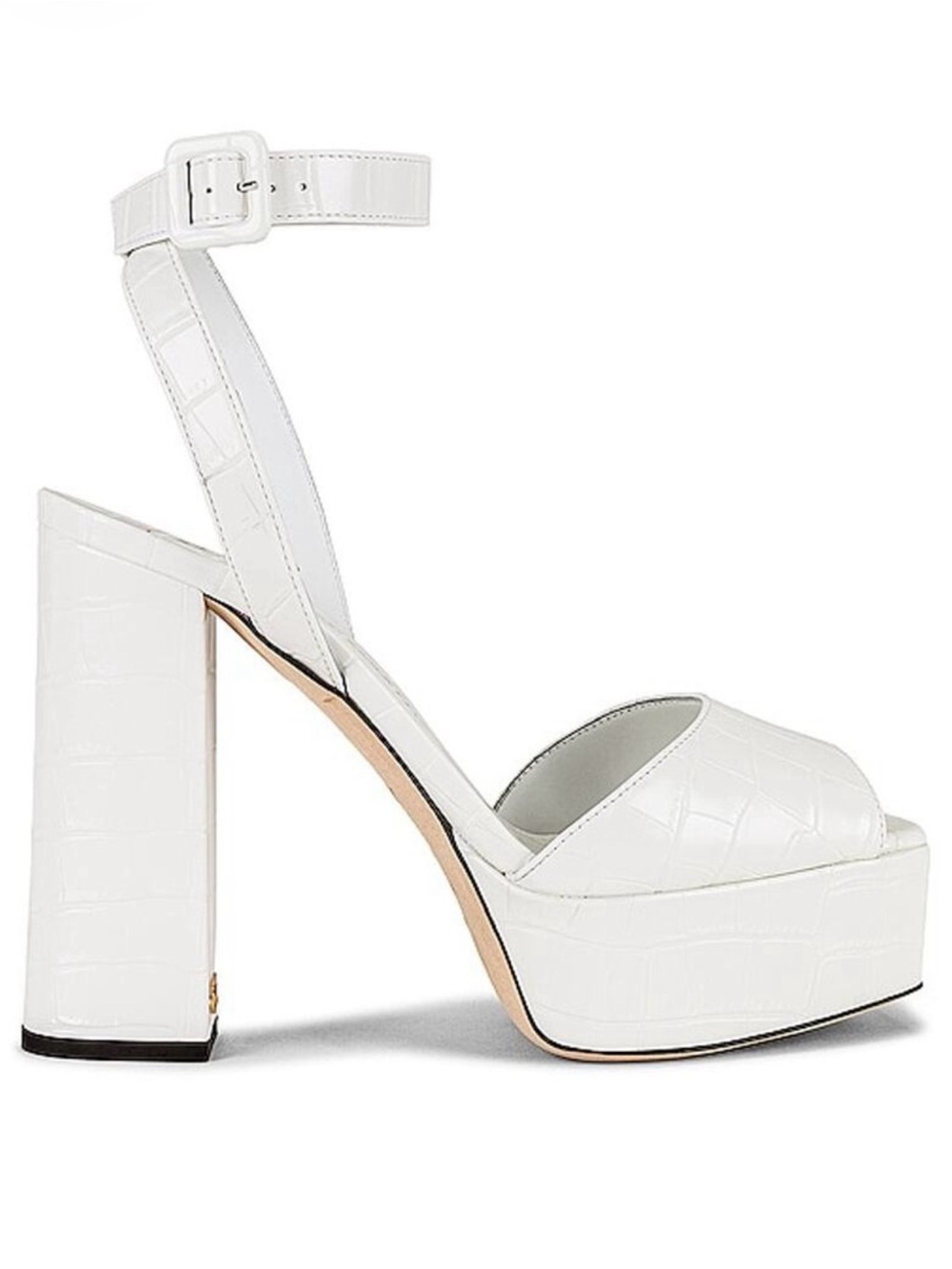 Giuseppe Zanotti White Croc-Embossed Platform Sandals EU 38